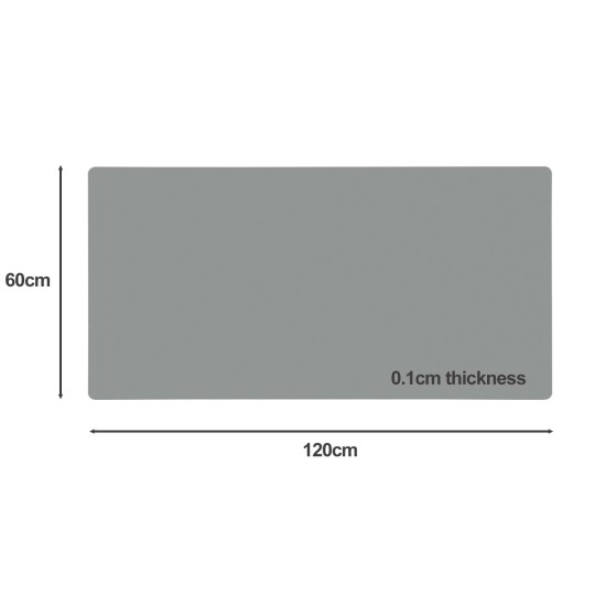Silicone Counter Mat 120x60cm Light Grey – Extra-Large Heat-Resistant Kitchen Mat for Hot Pans, Dishes & Food Prep